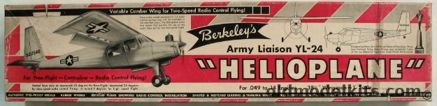 Berkeley 1/12 Army Liaison YL-24 Helioplane Flying Model Airplane Kit plastic model kit